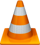 logo de VLC. Un cône de chantier orange et blanc