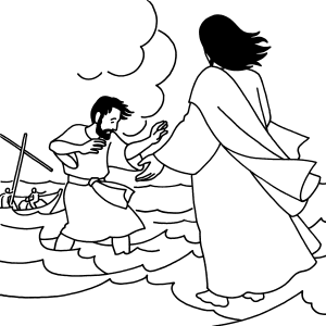 saint Pierre marche sur les eaux